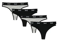 Everlast Womens Cotton Spandex Thongs Underwear Comfortable Panties 4 Pack