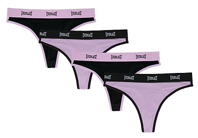 Everlast Lot de 4 sous-vêtements confortables en coton et élasthanne pour femme