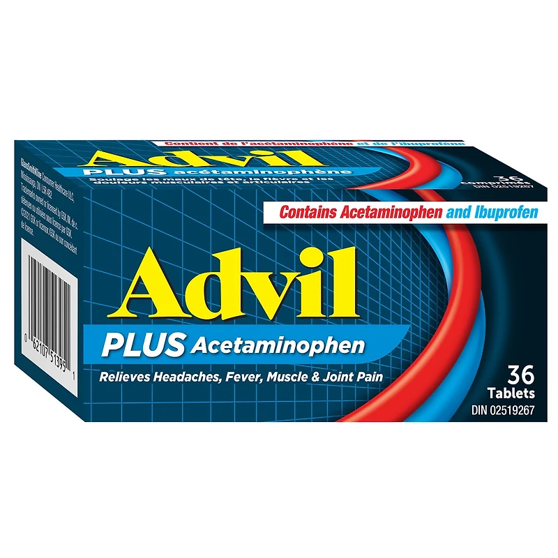 ADVIL Plus acétaminophène caplets, 36 Count
