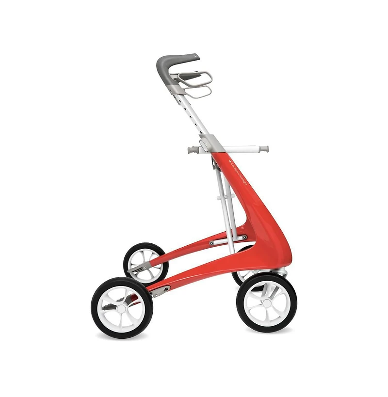 byAcre Carbon Fiber Rollator with 16.5" W x 24" H Regular Seat, Red