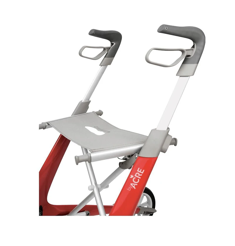 Déambulateur en fibre de carbone byAcre avec siège standard (16,5 po l x 24 po H), rouge