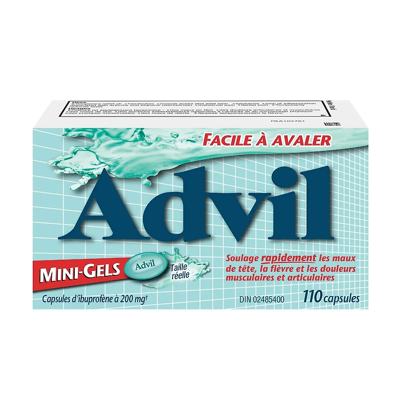 Advil Regular Strength Mini-Gels Ibuprofen Capsules for Headaches and Pain Relief, 200 mg, 110 Count