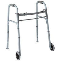 Medline 2-Button Folding Aluminum Junior Walker with 5" Wheels