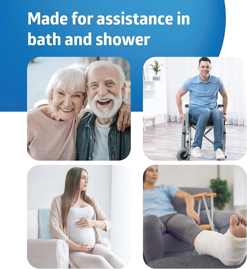 Medline Shower Chair Bath Seat with Padded Armrests and Back; Great for Bathtubs; Supports up to 350 lbs