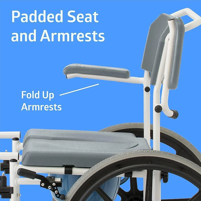 Medline Aluminum Shower Commode Wheelchair