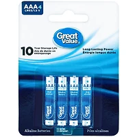 Great Value AAA LR03/1.5 V Alkaline Batteries, 4 pack