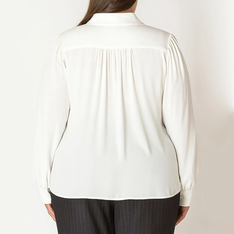 Devoted Taille Plus Femme Blouse boutonnée à manches longues et coupe ample