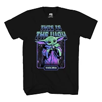 Star Wars The Mandalorian Boys Neon Grogu Short Sleeve T-Shirt, Sizes: XS-XL