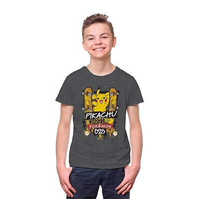 Boys Pokemon Pikachu Skate Short Sleeve T-Shirt