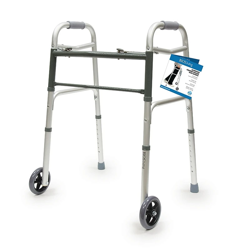 Cadre de marche pliable en aluminium avec roues