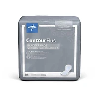 Medline Contour Plus Bladder Control Pad for Incontinence, Ultimate, 8" x 17", Bag of 28