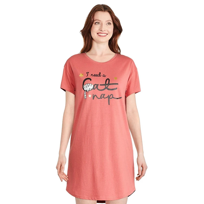 Chemise de nuit à encolure ras du cou George pour femmes