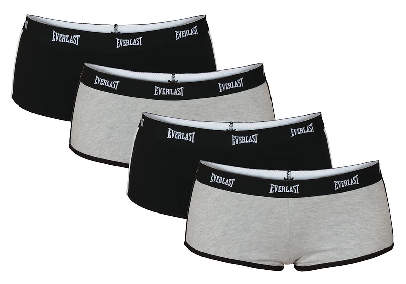 Everlast Womens Cotton Spandex Boy Shorts Underwear Comfortable Panties 4 Pack