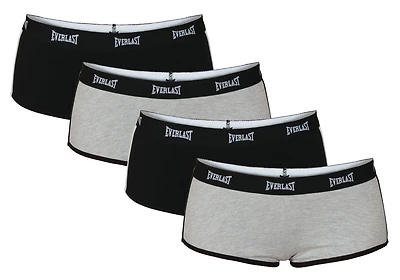 Everlast Womens Cotton Spandex Boy Shorts Underwear Comfortable Panties 4 Pack