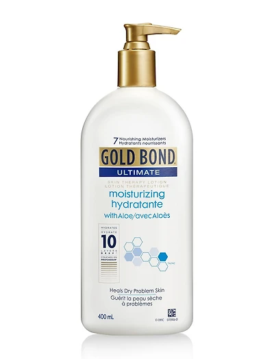 Gold Bond Ultimate Moisturizing Skin Therapy Lotion - 400ml Pump Bottle - Healing for Extremely Dry and Rough Skin - Suitable for Women and Men - Soothing and Hydrating Aloe
