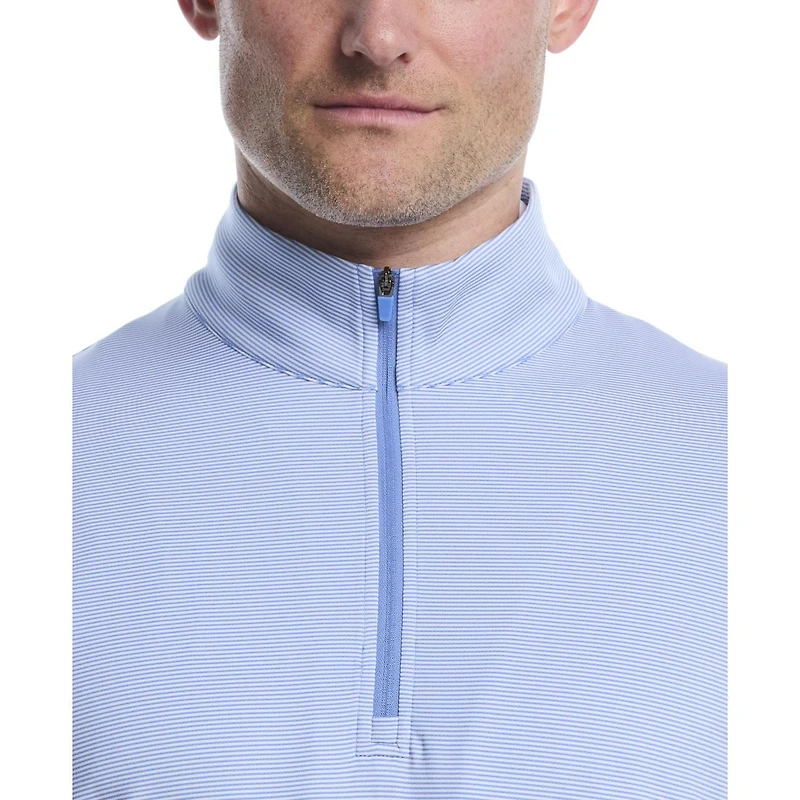 Pull Polo de Golf Homme Manches Longues Ben Hogan Performance Rayures Fines Chiné Léger