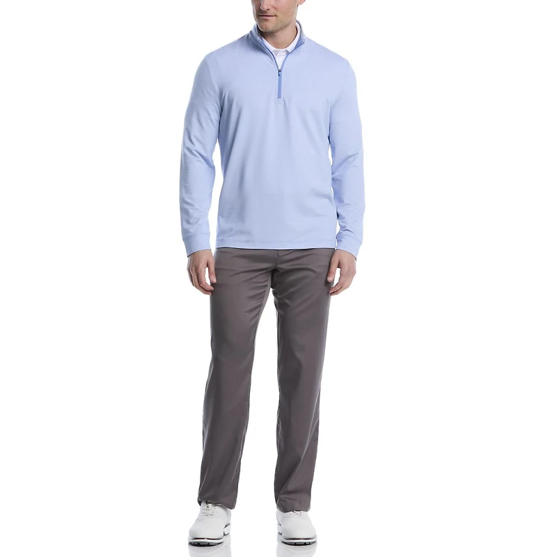 Pull Polo de Golf Homme Manches Longues Ben Hogan Performance Rayures Fines Chiné Léger