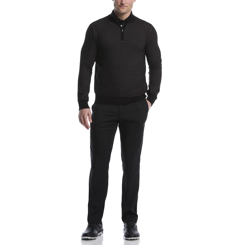 Ben Hogan Performance Men's Long Sleeve Jacquard 1/4 Zip Sweater