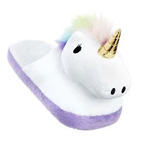 Pantoufles en peluche George pour femmes en forme de licorne