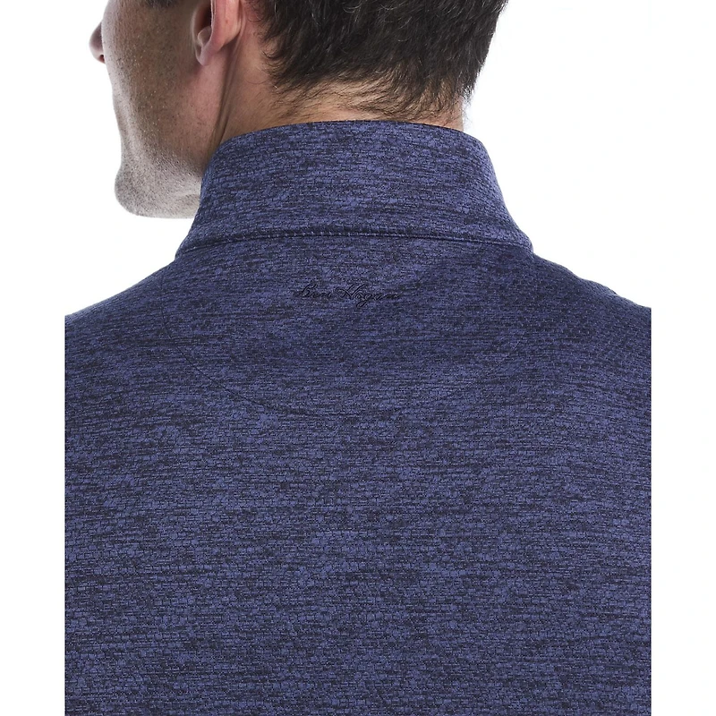 Ben Hogan Performance T-shirt matelassé à manches longues pour homme avec mini losanges et fermeture éclair 1/4