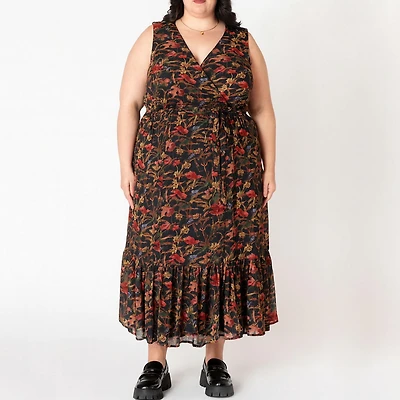 Devoted Sleeveless wrap maxi dress