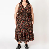 Devoted Sleeveless wrap maxi dress