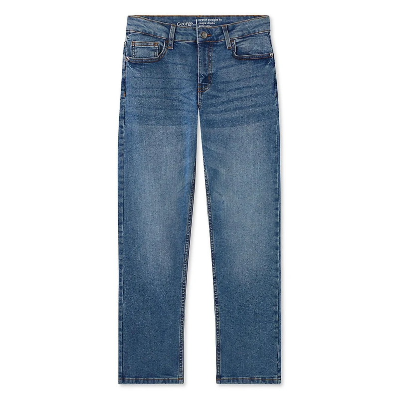 Pantalon à jambe droite en denim George pour garçons Tailles 4-16