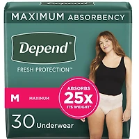 Sous-vêtement d’incontinence Depend Fresh Protection pour femmes, degré d’absorption maximal, couleur rosée, P-TTG 26