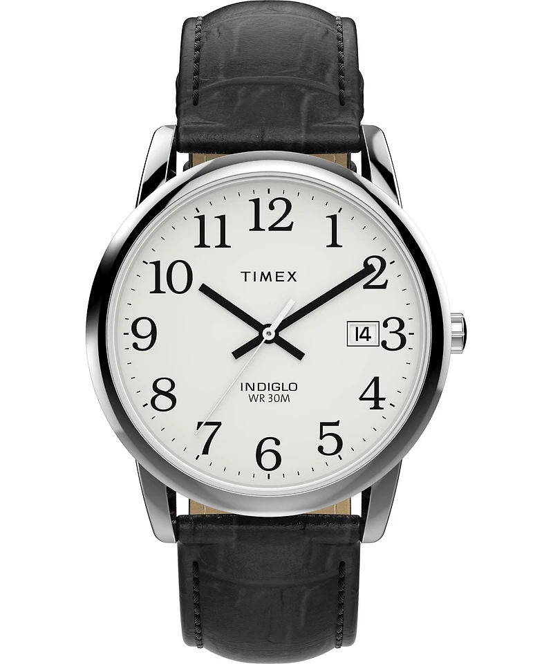 TIMEX® Easy Reader® 35mm Leather Strap Watch