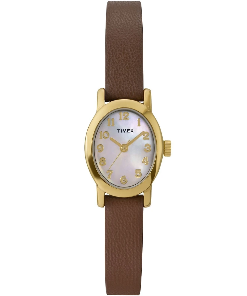 TIMEX® Cavatina 18mm Leather Strap Watch
