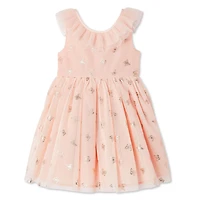 Robe avec papillons et maille à volants George pour petites filles