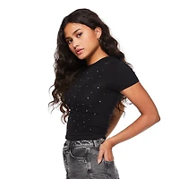 No Boundaries Women's Studded Tee