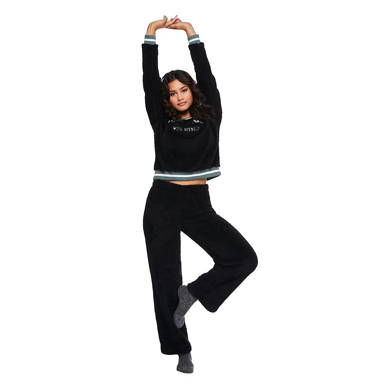 No Boundaries Women's Cozy Pajama 2-Piece Set