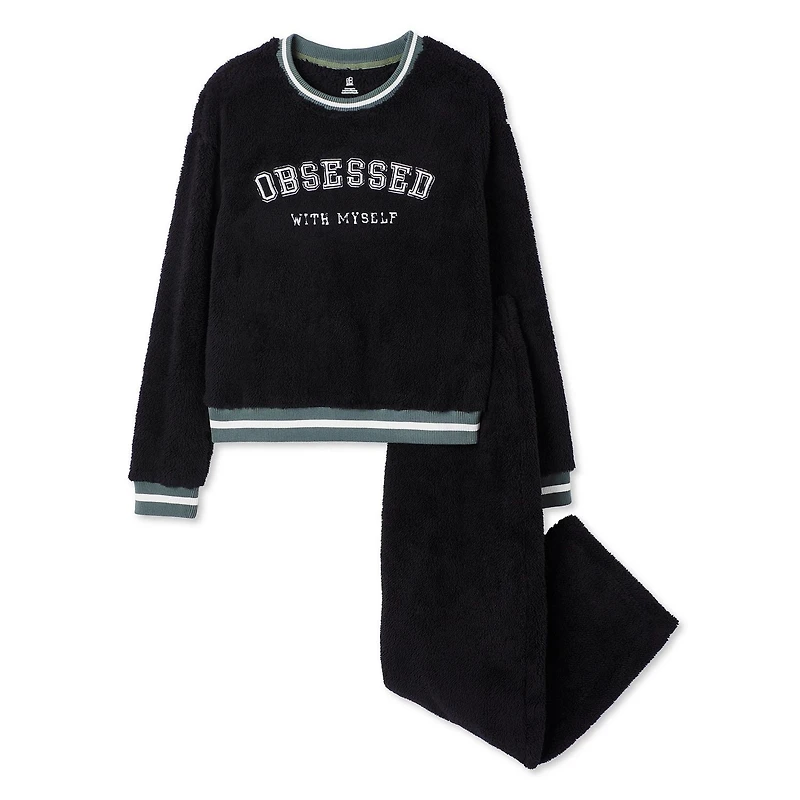 No Boundaries Women's Cozy Pajama 2-Piece Set