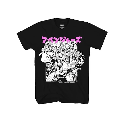Men's Marvel Avengers Team Up Anime T-Shirt
