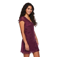 No Boundaries Women's Flocked Dress