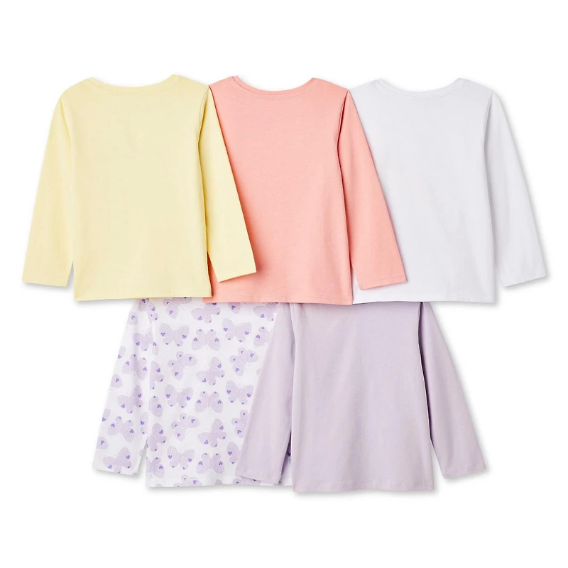 Lot de 5 t-shirts à manches longues George pour petites filles