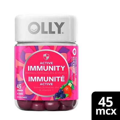 Suppléments Gélifiés OLLY Immunité Active Baie Brave 45 Suppléments Gélifiés