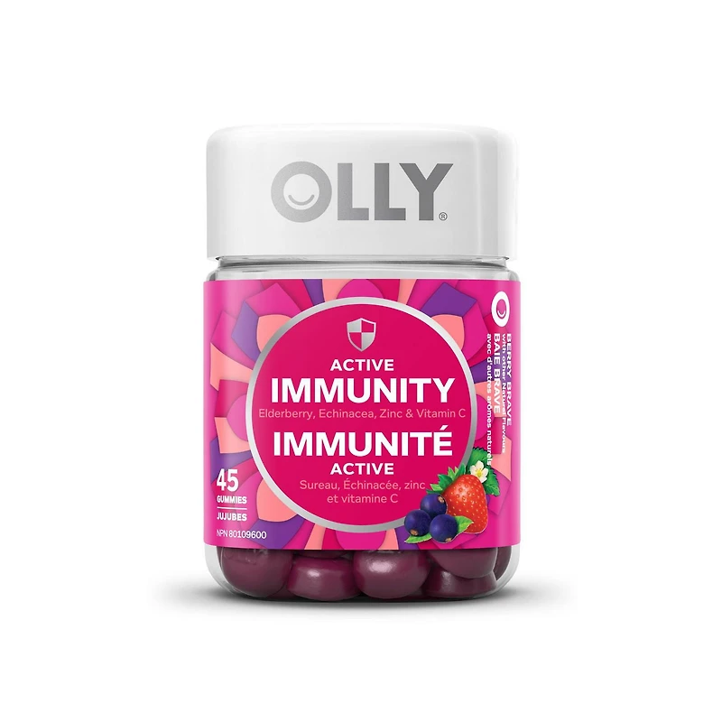 OLLY Active Immunity + Elderberry Berry Brave Gummy Supplement, 45 Gummy Supplements