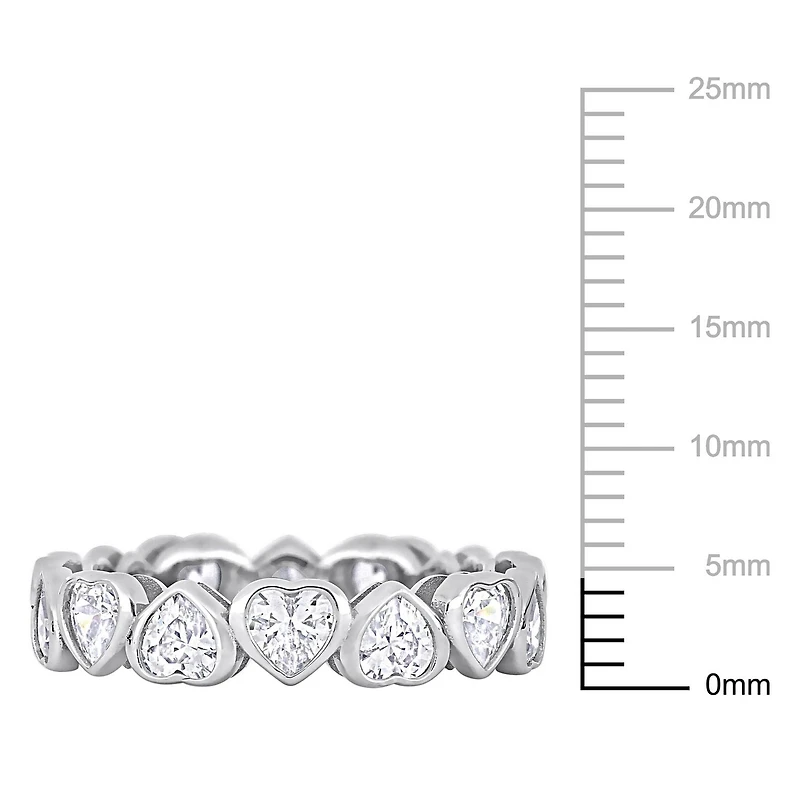 Bague de style éternité en coeur de Miabella avec 4 Carat PBT de Zircon cubique en argent sterling