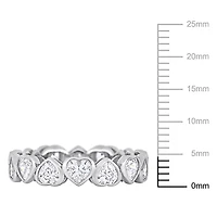 Bague de style éternité en coeur de Miabella avec 4 Carat PBT de Zircon cubique en argent sterling