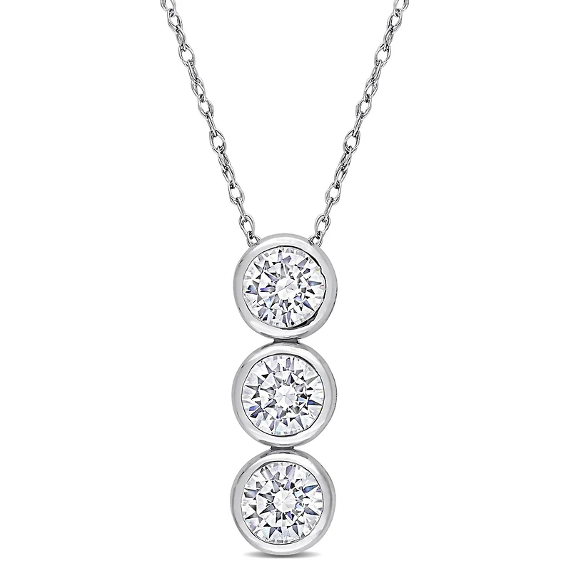 Collier à 3-pierres de Miabella avec 2-1/3 Carat PBT de Zircon cubique en argent sterling