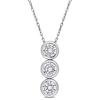 Collier à 3-pierres de Miabella avec 2-1/3 Carat PBT de Zircon cubique en argent sterling