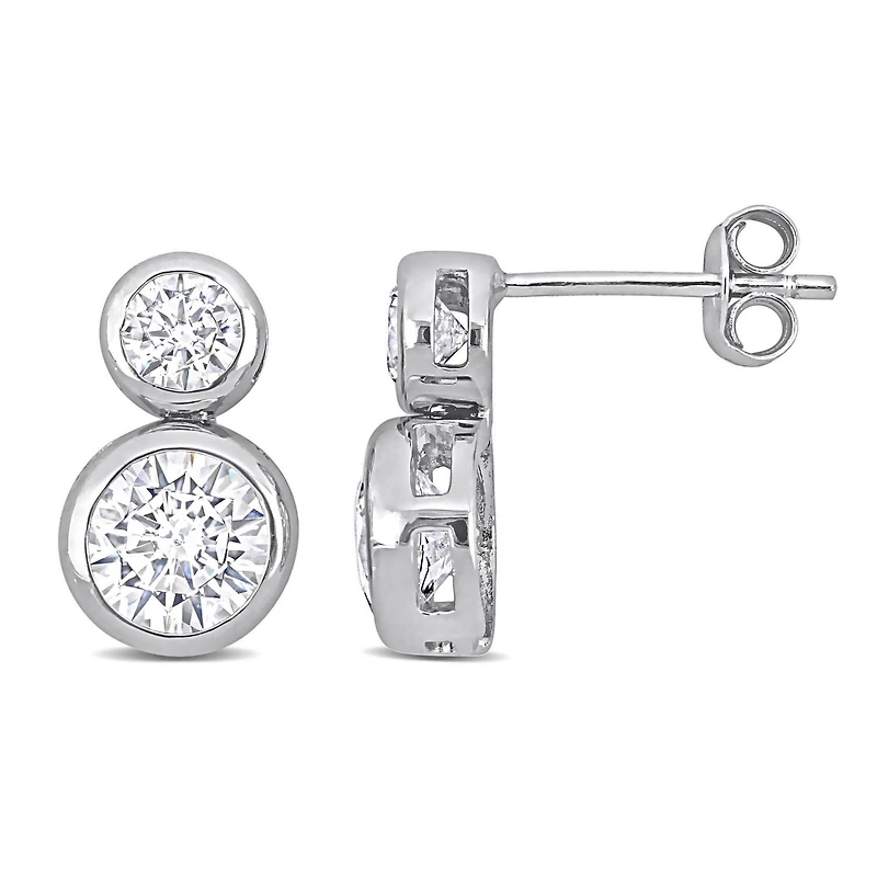 Boucles d’oreilles à 2-pierres de Miabella avec 3-3/4 Carat PBT de Zircon cubique en argent sterling