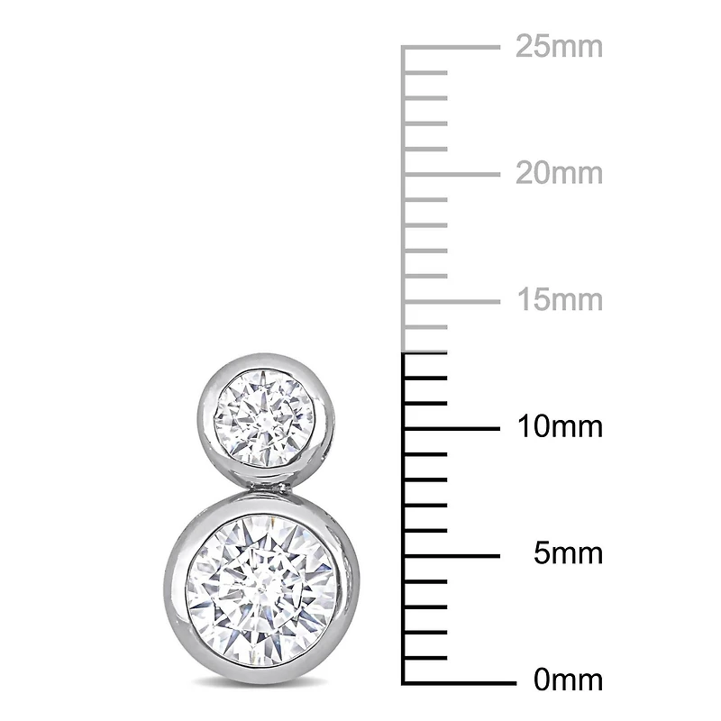 Boucles d’oreilles à 2-pierres de Miabella avec 3-3/4 Carat PBT de Zircon cubique en argent sterling