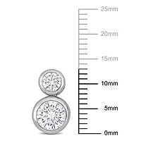 Boucles d’oreilles à 2-pierres de Miabella avec 3-3/4 Carat PBT de Zircon cubique en argent sterling