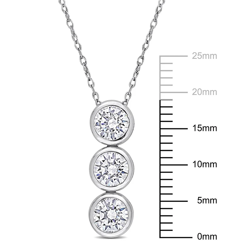 Collier à 3-pierres de Miabella avec 2-1/3 Carat PBT de Zircon cubique en argent sterling