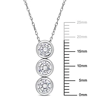 Collier à 3-pierres de Miabella avec 2-1/3 Carat PBT de Zircon cubique en argent sterling