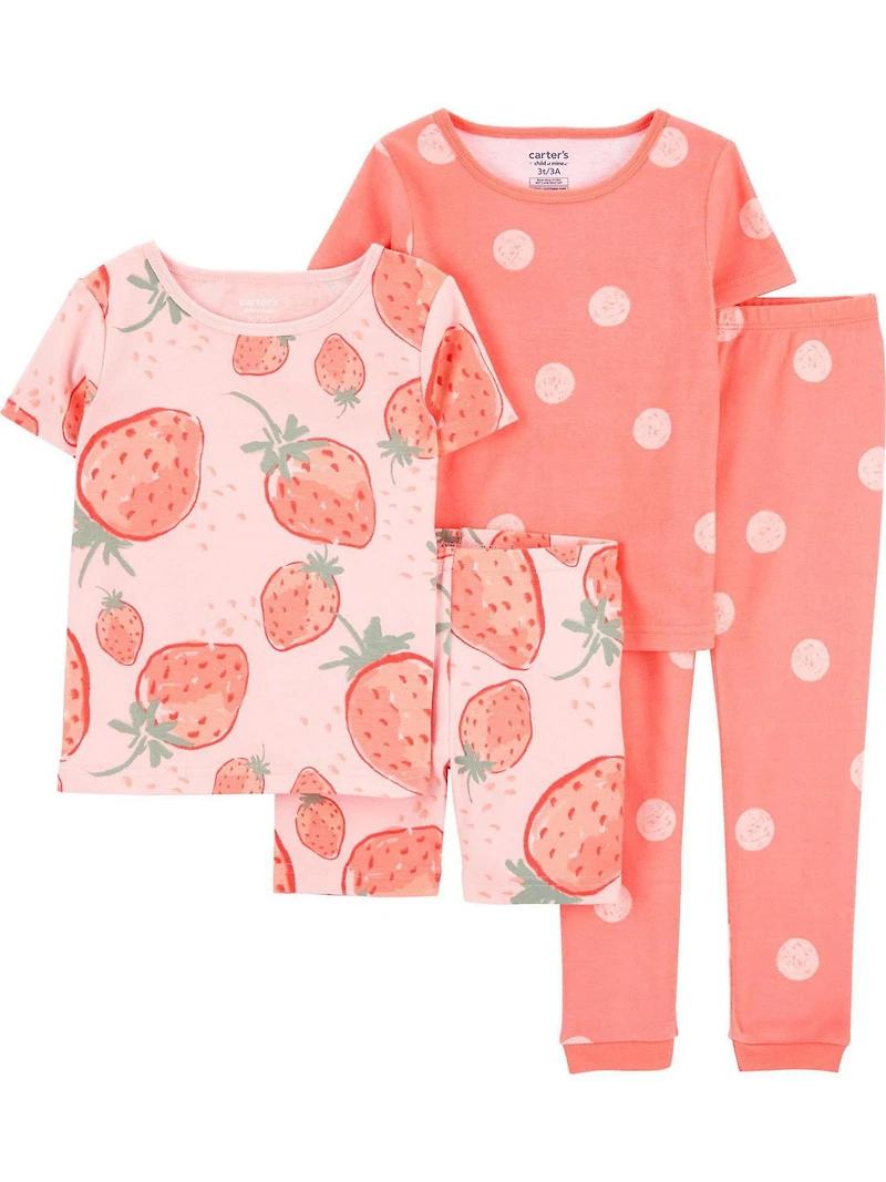 Carter's Child of Mine Kid Pyjama 4 pièces en coton pour fille - Fruit rose