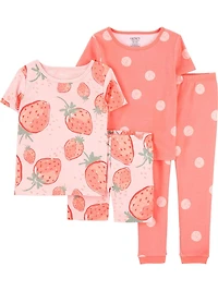 Carter's Child of Mine Kid Pyjama 4 pièces en coton pour fille - Fruit rose